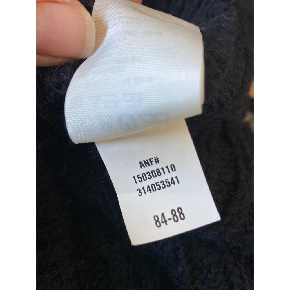 Abercrombie & Fitch Cable Knit Cardigan Sweater Womens Small Navy Blue Moose - Picture 11 of 12